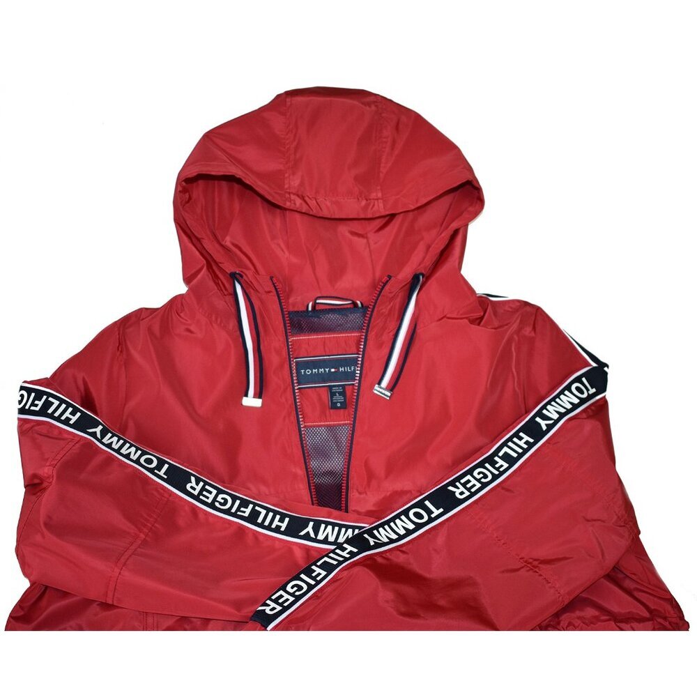 Tommy Hilfiger Women’s Jacket Crimson Softshell Windbreaker Hoodie Size L - Picture 5 of 6